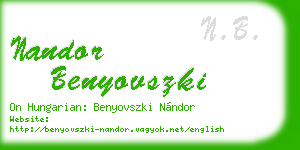nandor benyovszki business card